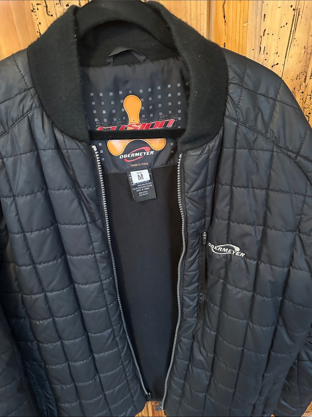 Obermeyer Men's Black Quilted FUSION Performance Jacket-BOMBER STYLE
